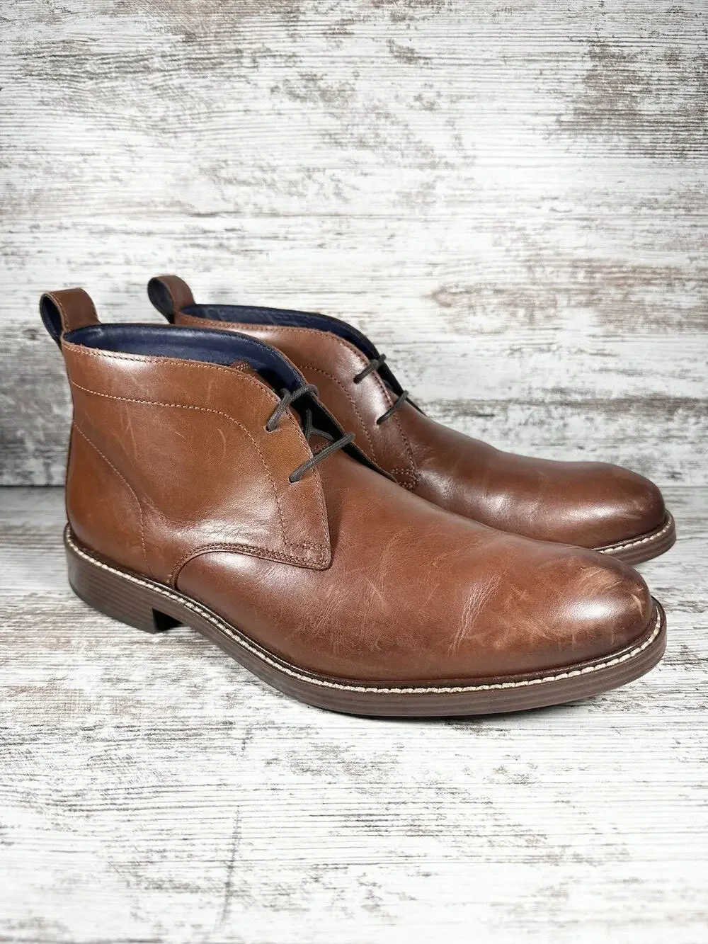 Men's Cole Haan Kennedy Grand Brown Leather Waterproof Chukka Boots Sz 10M EUC!